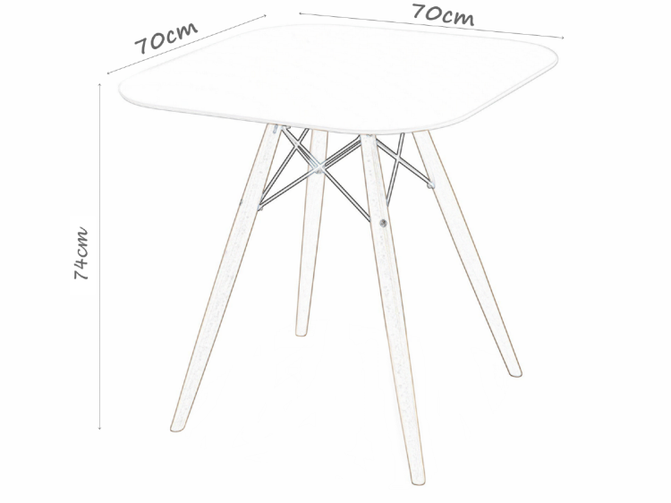 Stół kwadratowy Paris 70x70 cm nogi bukowe