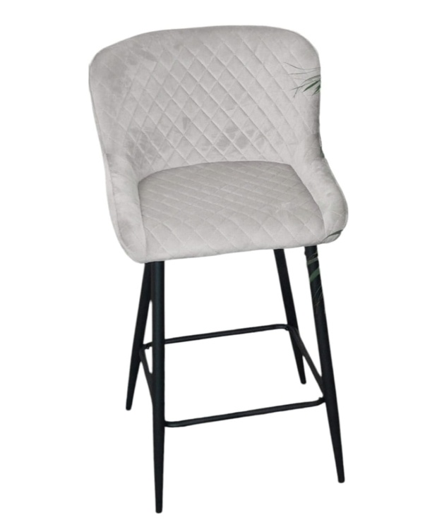 Hoker tapicerowany Colin 2 beżowy, nogi czarne 67 cm