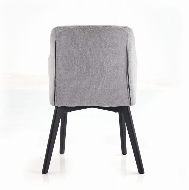 Krzesło EMI jasno szare tapicerowane z podłokietnikami kubełkowe outlet