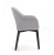 Krzesło EMI jasno szare tapicerowane z podłokietnikami kubełkowe outlet