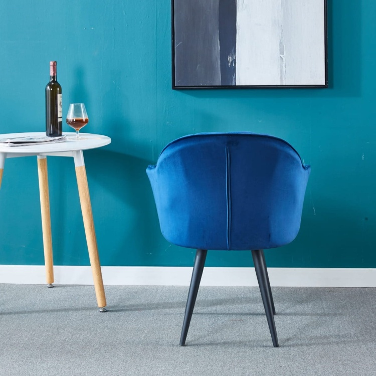 Fotel do salonu Kanada granatowe nogi czarne