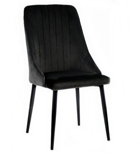 Krzesło Lorent czarne tapicerowane welur