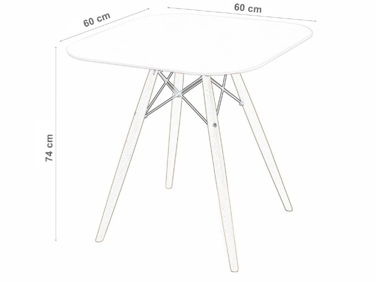 Stół kwadratowy Paris 60x60 cm nogi bukowe