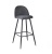 Hoker tapicerowany Odessa ciemno szary krzesło barowe welur 75 cm
