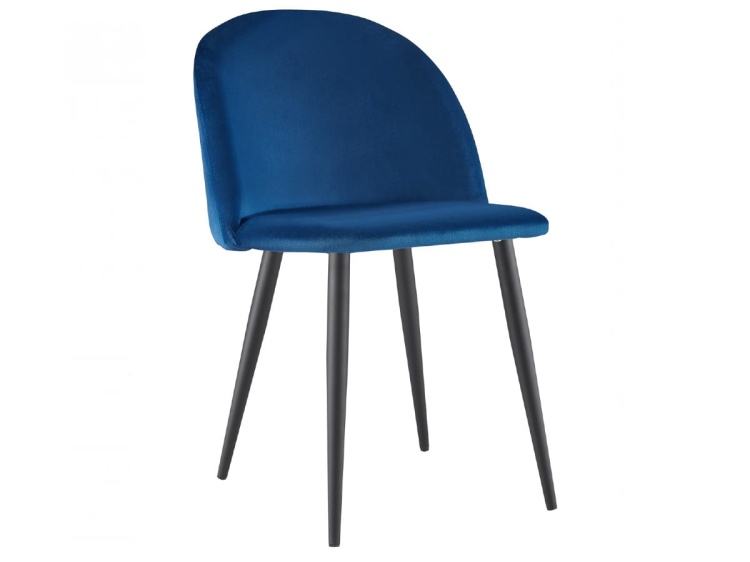 Krzesło tapicerowane Odessa granatowe welur