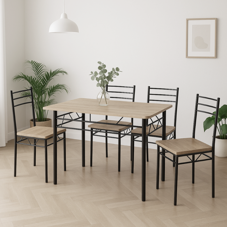 Zestaw kuchenny Julia drewno stół prostokątny 110x60 + 4 krzesła