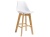 Hoker Kris biały nogi bukowe krzesło barowe z poduszką z eko skóry outlet