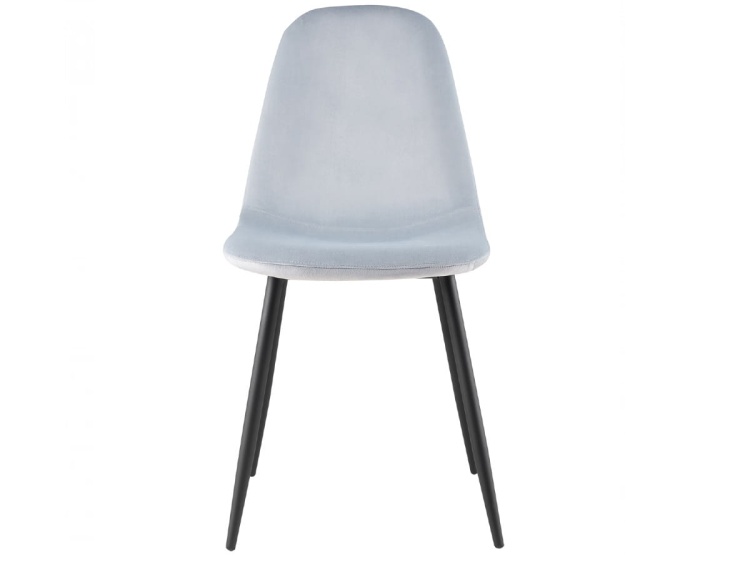 Krzesło tapicerowane do salonu Fox błękitne, nogi czarne welur