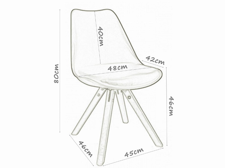 Krzesło Arosa białe z poduszką efekt gazety nogi buk