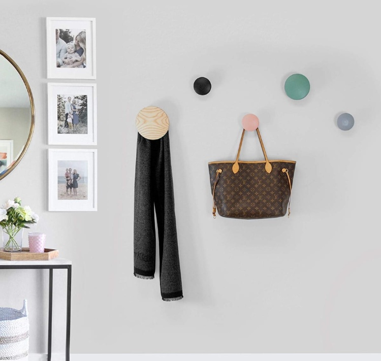 Wieszak ścienny Muuto Dots kolorowy guziki zestaw 5 sztuk