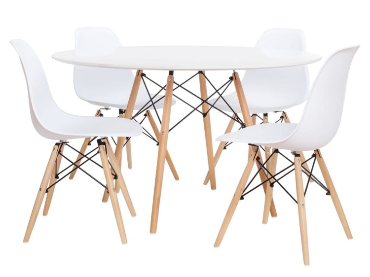 Stół skandynawski okrągły Paris 90 cm nogi bukowe