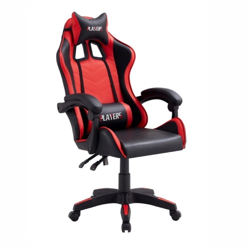 Fotel gamingowy Solo czarno czerwony regulowany obrotowy