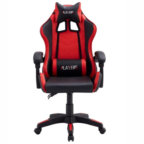 Fotel gamingowy Solo czarno czerwony regulowany obrotowy