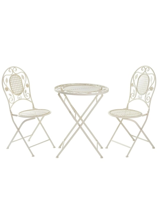 Zestaw mebli balkonowych, prowansalskich Bolio biały vintage