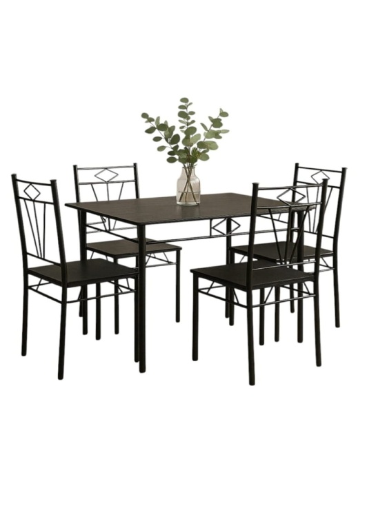 Zestaw kuchenny Sofi czarny stół prostokątny 110x60 + 4 krzesła