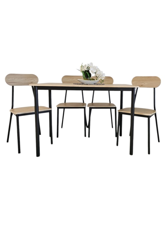 Zestaw kuchenny Quatro - drewno stół prostokątny 110x70 + 4 krzesła