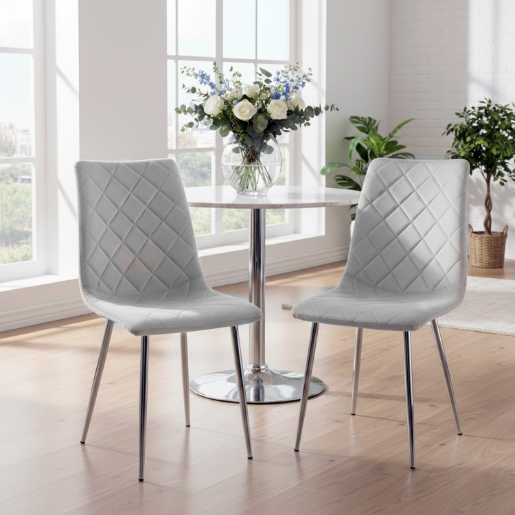 Krzesło tapicerowane Adel szare, nogi chrom welur