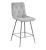 Hoker tapicerowany niski Tom szary, nogi chromowane 62 cm