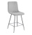 Hoker tapicerowany niski Alan szary, nogi chromowane 62 cm