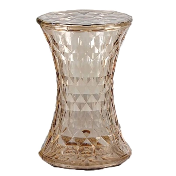 Stołek Solo Diament brązowy przezroczysty poliwęglan