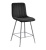 Hoker tapicerowany niski Alan ciemno szary, nogi chromowane 62 cm