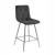 Hoker tapicerowany niski Tom ciemno szary, nogi chromowane 62 cm