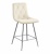 Hoker tapicerowany niski Tom kremowy, nogi chromowane 62 cm