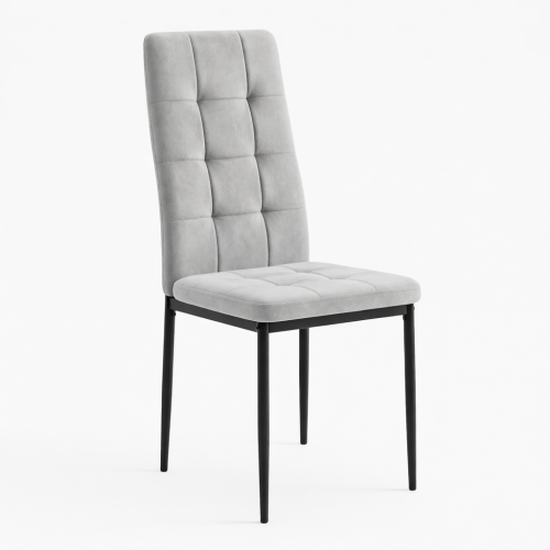 Krzesło tapicerowane do salonu Lana szare welur