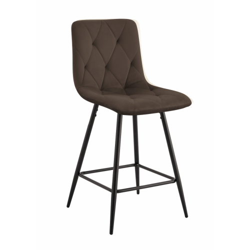 Hoker tapicerowany niski Tom brązowy, nogi czarne 62 cm