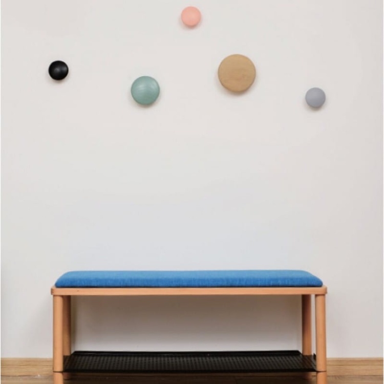 Wieszak ścienny Muuto Dots kolorowy guziki zestaw 5 sztuk