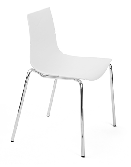 Krzesło QT-01 białe nogi metalowe chrom