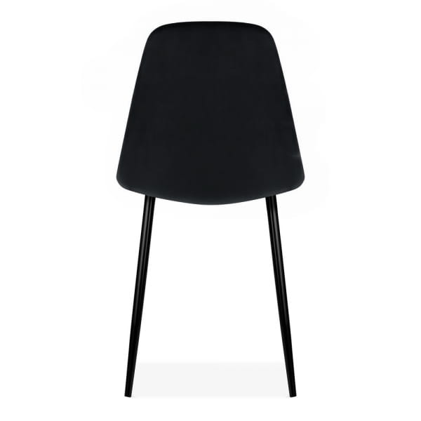 Krzesło tapicerowane do salonu Fox czarne, nogi czarne welur