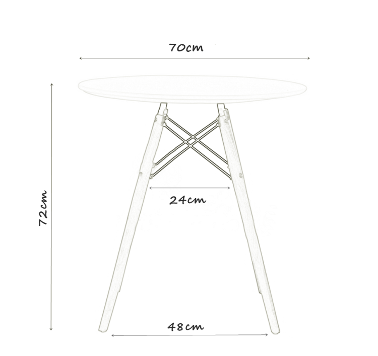 Stół okrągły Paris 70 cm nogi bukowe