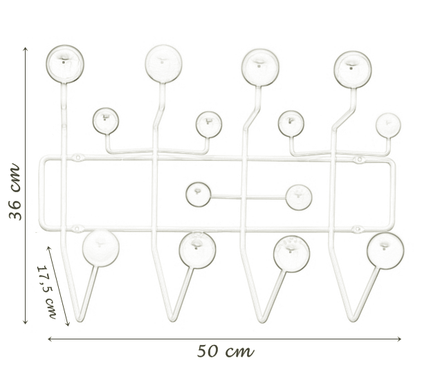 Wieszak ścienny Hook drewno kulki inspirowany hang it all